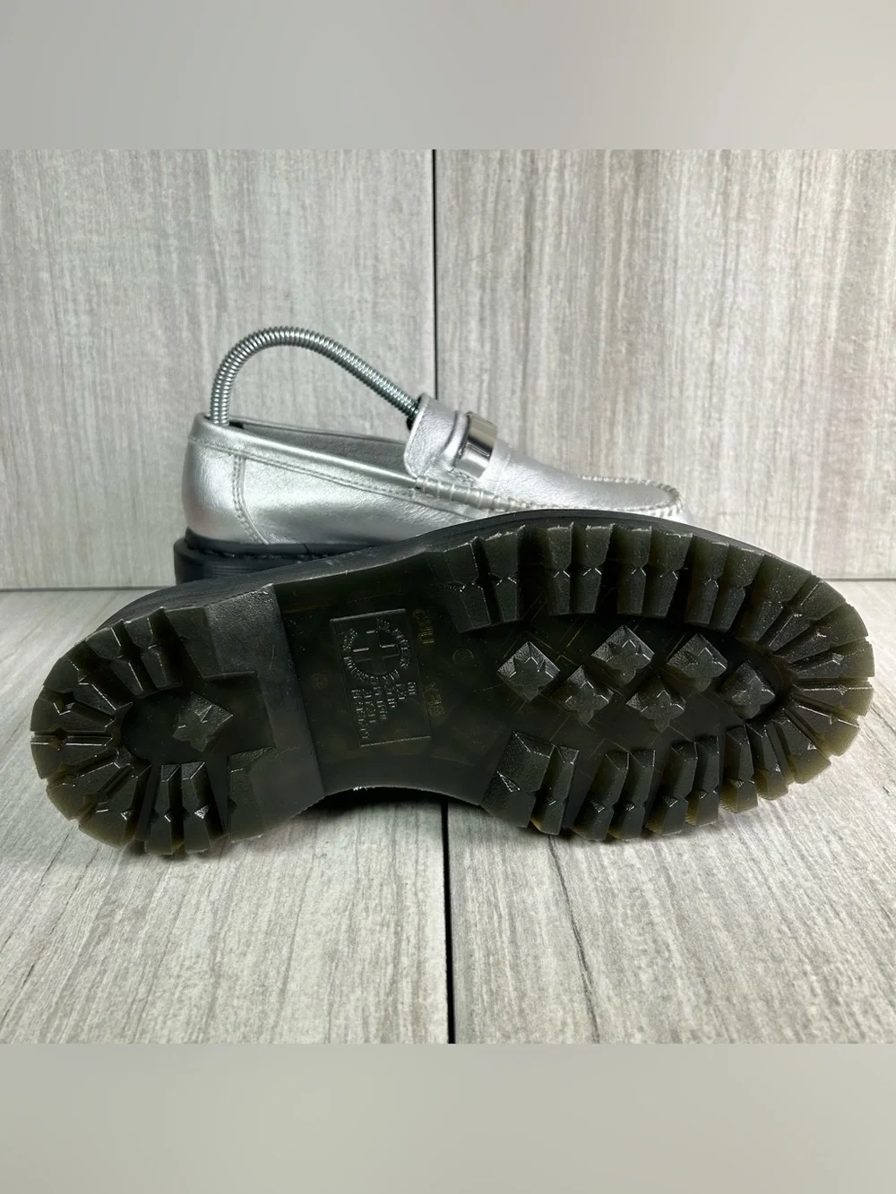 NEW Dr. Martens Docs Penton II Quad Platform  Loafer Shoe Silver Women’s Size 7